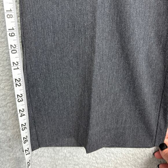 Lane Bryant Cropped Pleated Trousers Dark Gray Rayon Blend Office Size 16 Tall - Picture 5 of 7